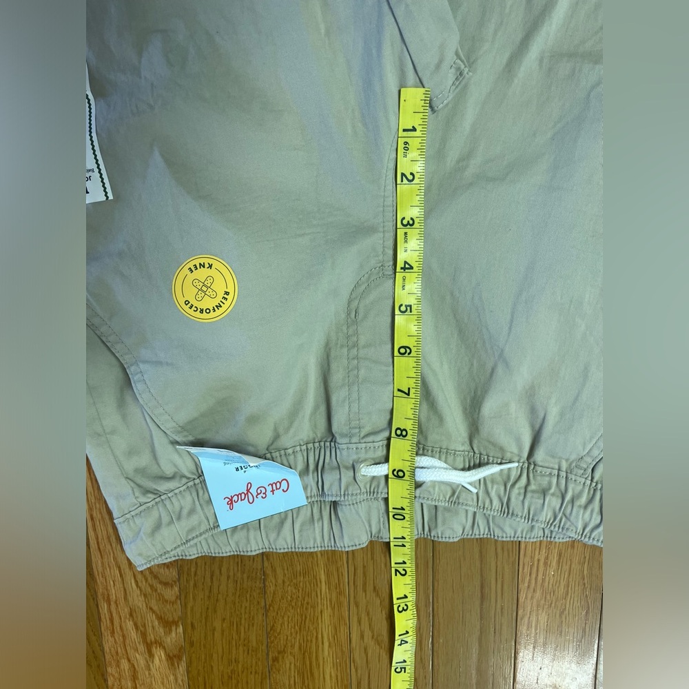 Cat & Jack Kids Beige Jogger Pants‎ with reinforce knee NWT  size 12 - Picture 8 of 9